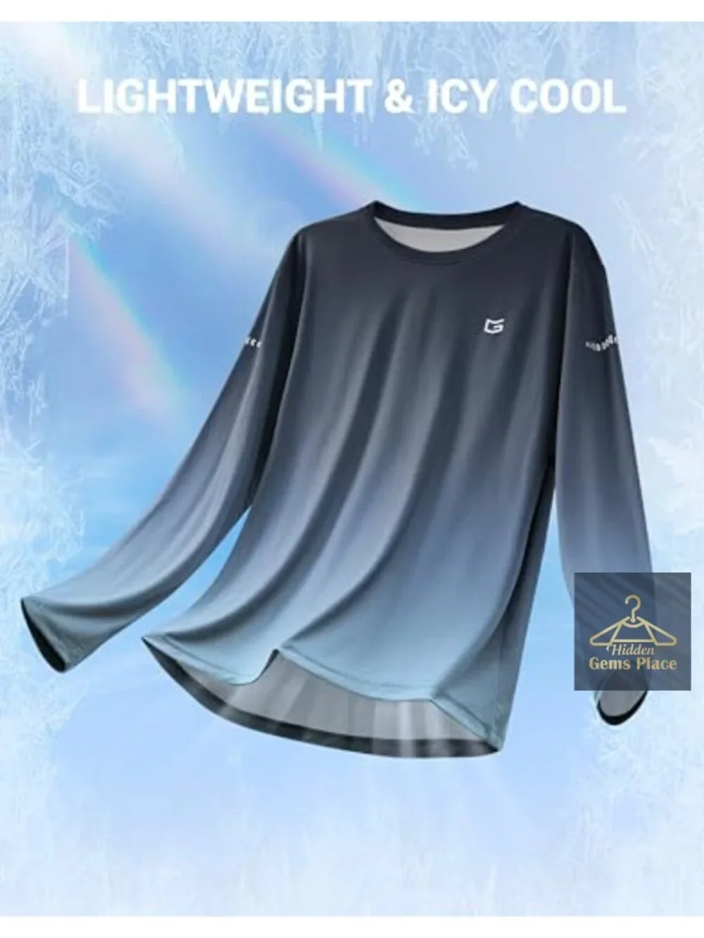 Men's UPF 50+ Long Sleeve Rash Guard Shirt Sun Protection Swim Shirt